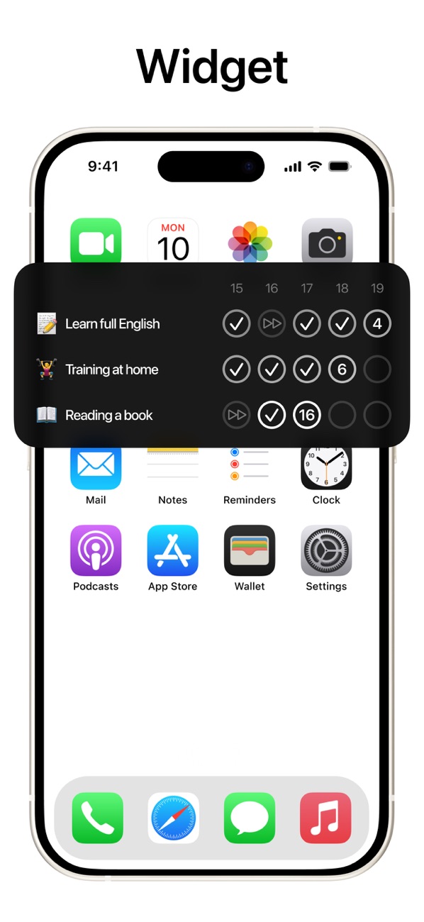 Widget: the last few days on your home screen